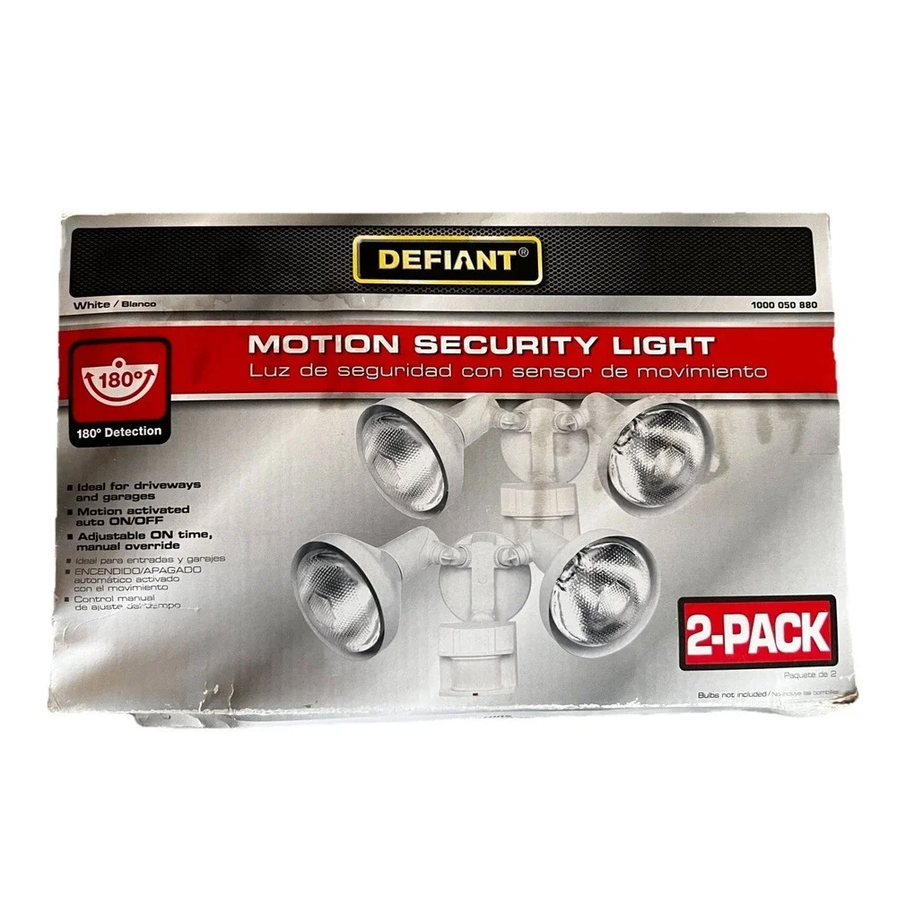 Defiant Motion‎ Security Light 2-Pack White 180° Sensor Open Box Unused
